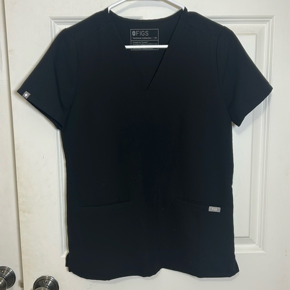 Figs Black Short Sleeve Casma Scrub Top - Picture 1 of 5
